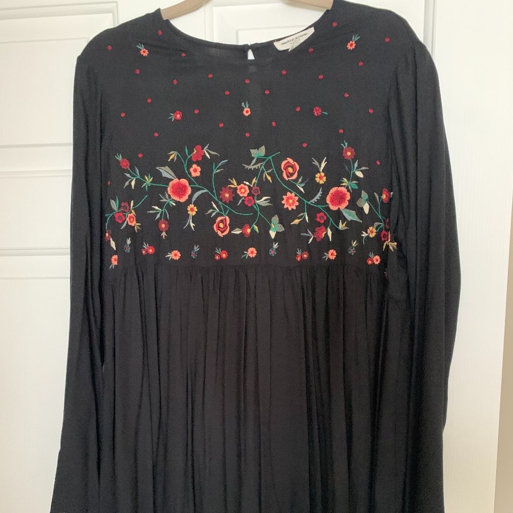 Beachlunchlounge Floral Black Midi Dress